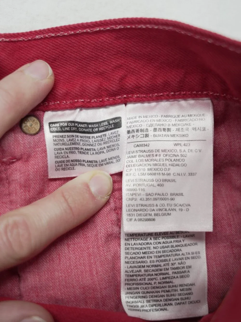 Levi's 501‎ Jeans Mens Size 40x30 Bright Red Button Fly Straight Leg Streetwear